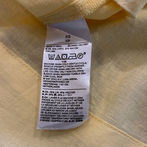 Banana Republic Linen-Blend Midi Dress Women's Size XS Yellow Maize NWT - Picture 12 of 12